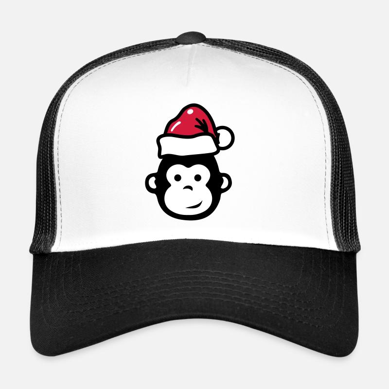 Affe Weihnachten Xmas Comic - Trucker Cap - Weiß/Schwarz