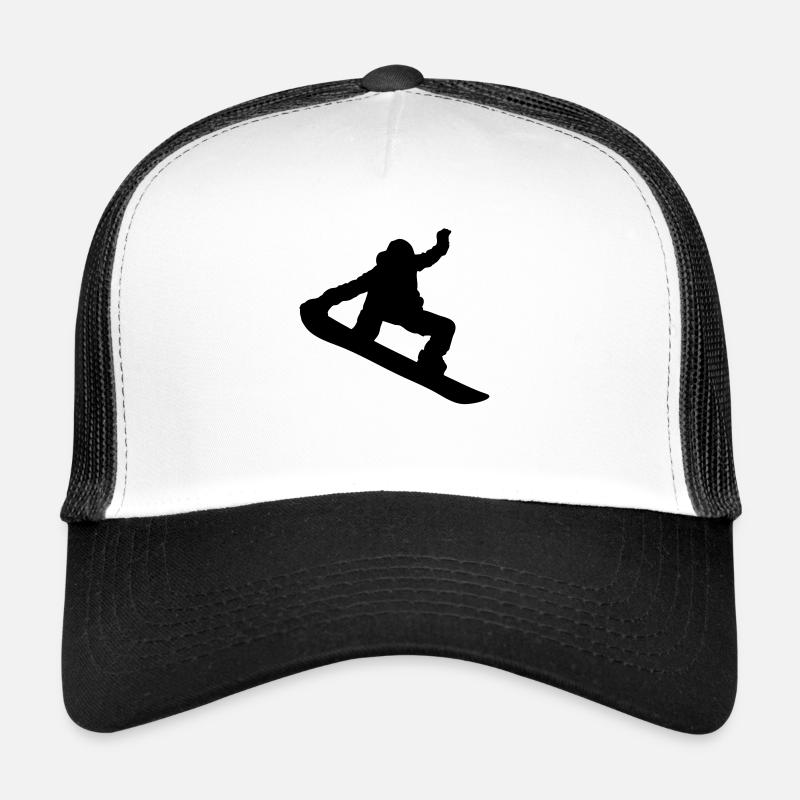 Snowboarder Silhouette - Trucker Cap - white/black