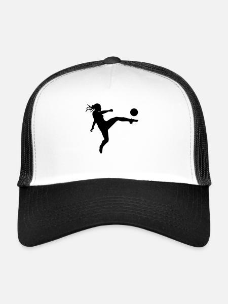 Soccer female - Casquette trucker  - blanc/noir - Devant