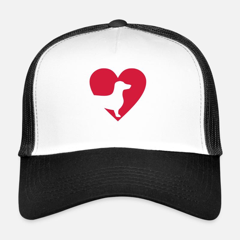 Dackel - Trucker Cap - Weiß/Schwarz