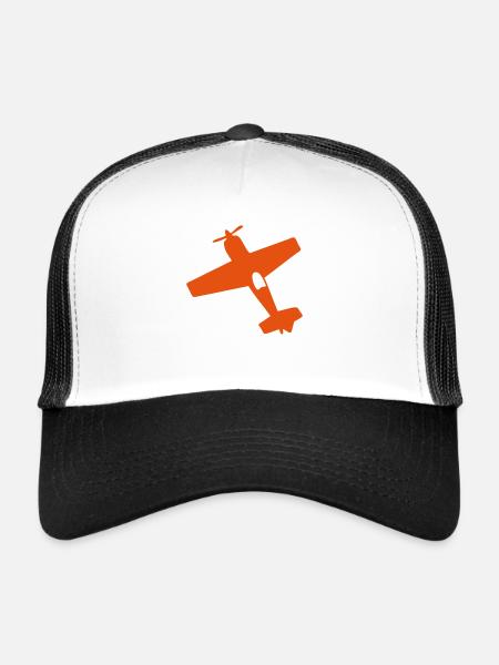 plane aerobatic aircraft aerienne7 flugzeu - Trucker Cap - white/black - Front