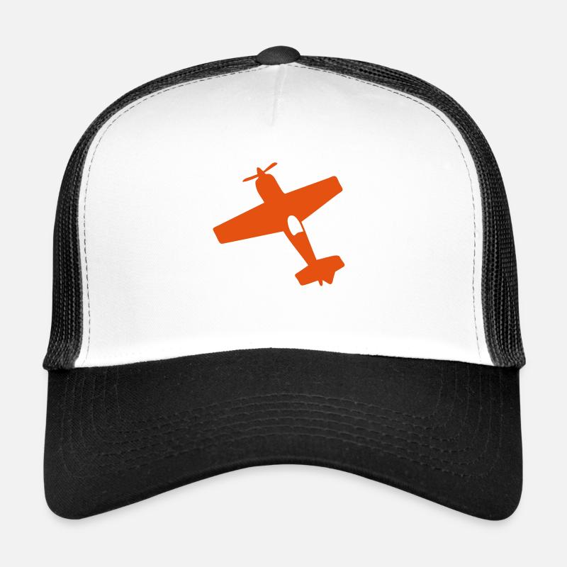 avion voltige aerienne7 aircraft flugzeu - Casquette trucker - blanc/noir