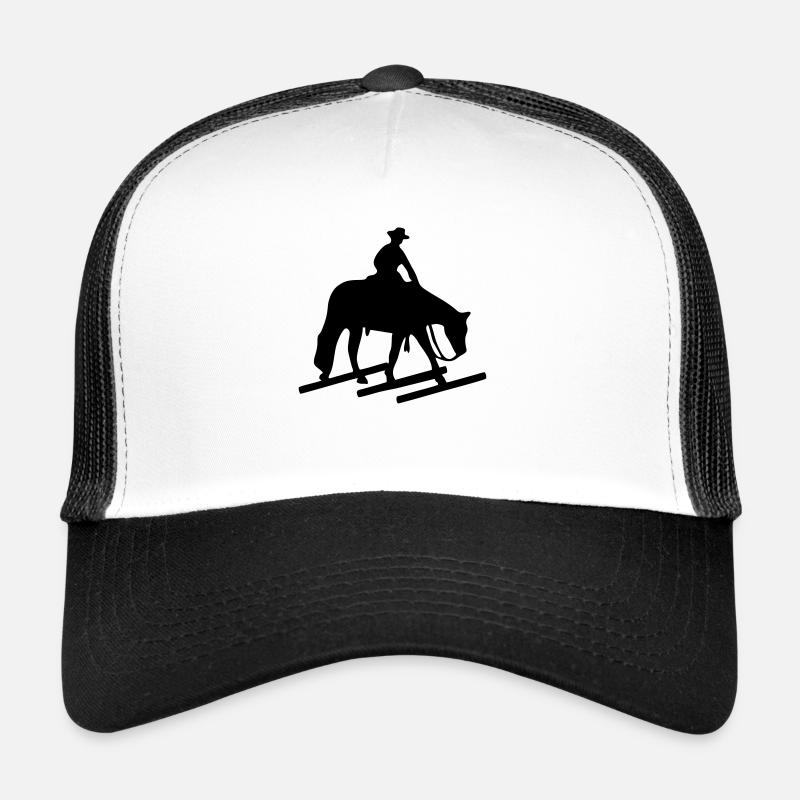 Trail Silhouette walk Over Ranch Horse Trailhorse - Trucker Cap - Weiß/Schwarz