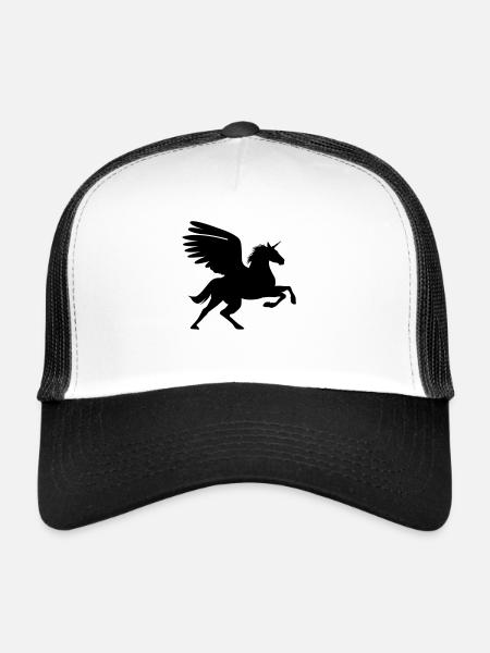 Pégase - Casquette trucker  - blanc/noir - Devant