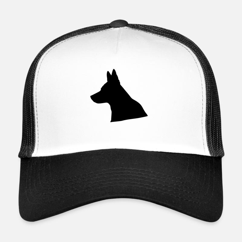Schäferhund / Wolf Kopf Silhouette - Trucker Cap - Weiß/Schwarz