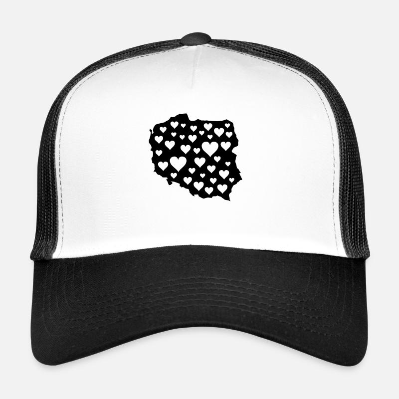 polen love - Trucker Cap - Weiß/Schwarz