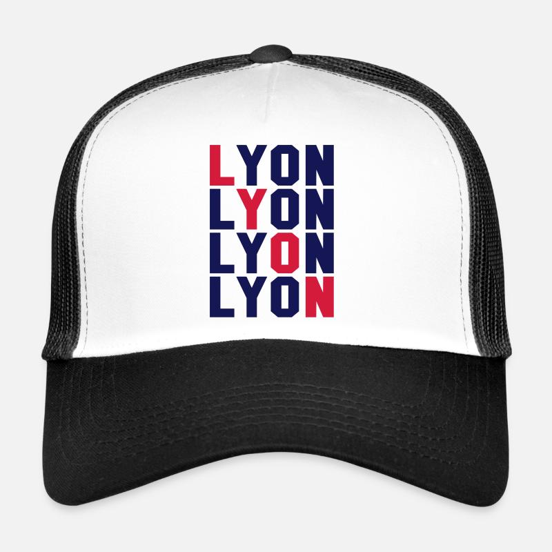 Lyon grid - Casquette trucker  - blanc/noir