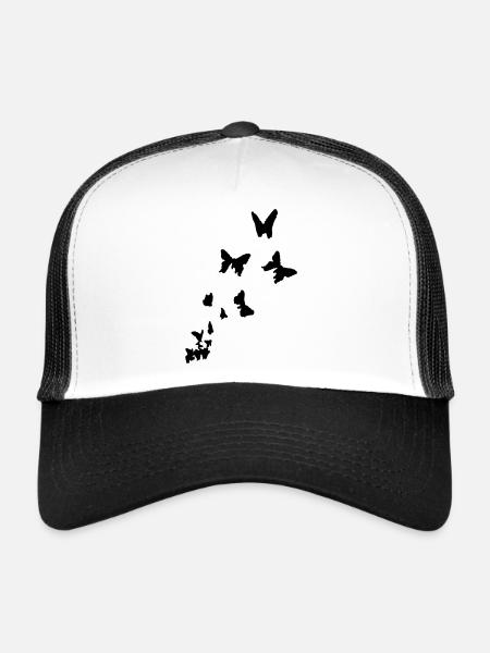 papillon - papillons - Casquette trucker  - blanc/noir - Devant