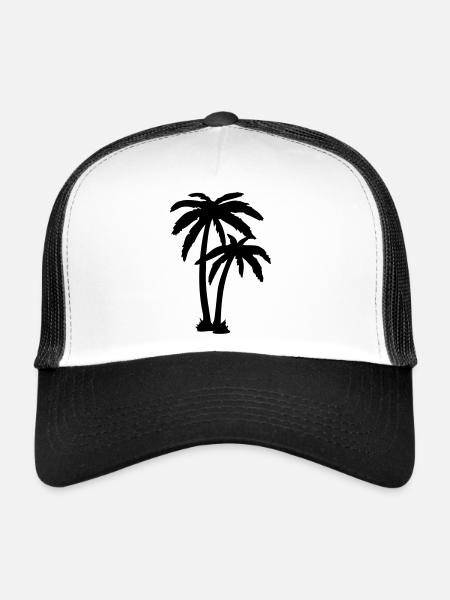 palme_f1 - Casquette trucker  - blanc/noir - Devant