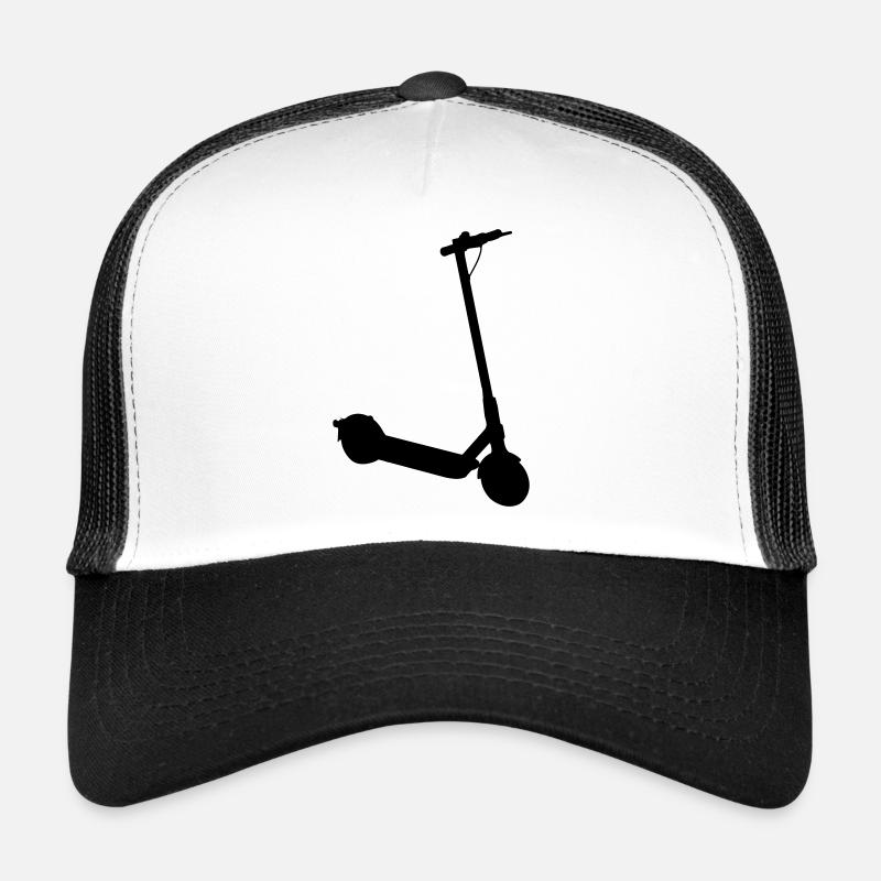 Silhouette de trottinette électrique - Casquette trucker  - blanc/noir
