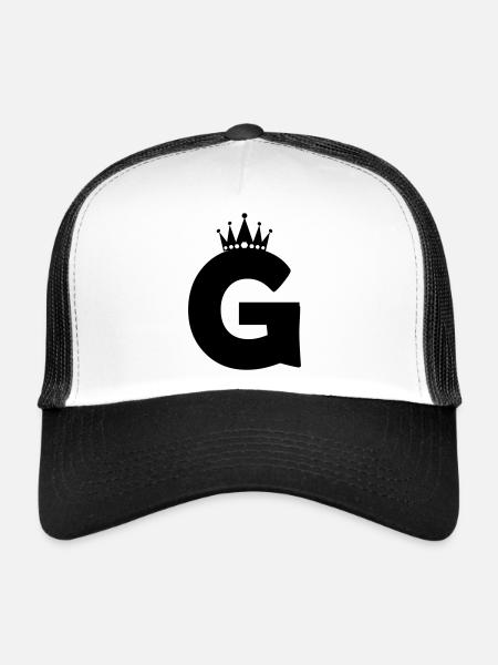 Letter G Crown - Trucker Cap - white/black - Front