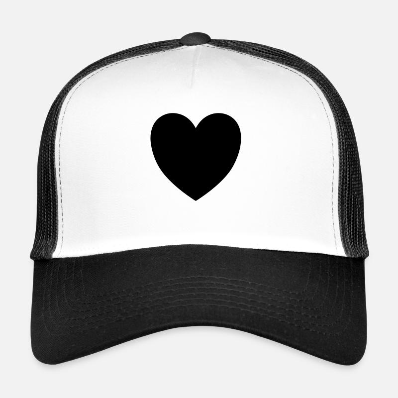 herz - Trucker Cap - Weiß/Schwarz