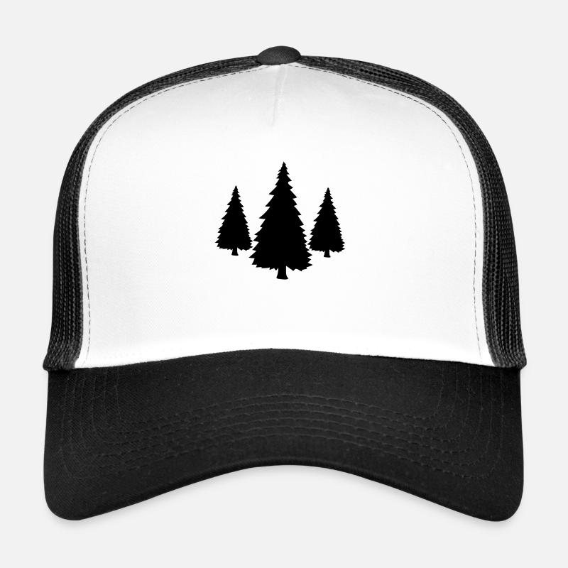 schwarz 3 baeume silhouette weihnachtsbaum weihnac Trucker Cap