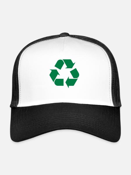 Recycler - Casquette trucker  - blanc/noir - Devant