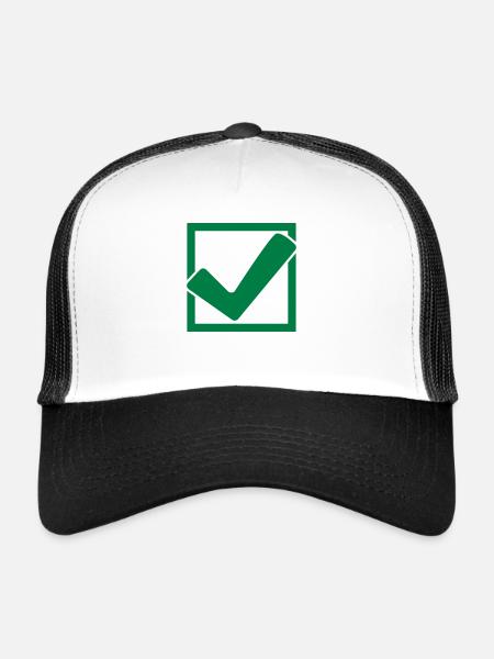 Rectangular hook logo - Trucker Cap - white/black - Front