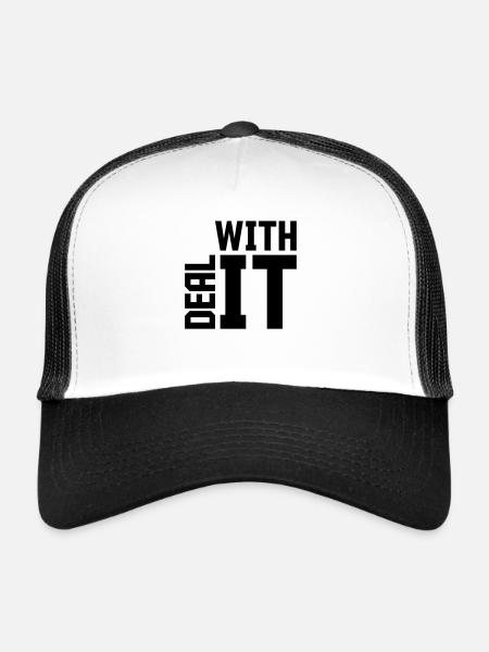 Deal with it Quote - Trucker Cap - white/black - Front