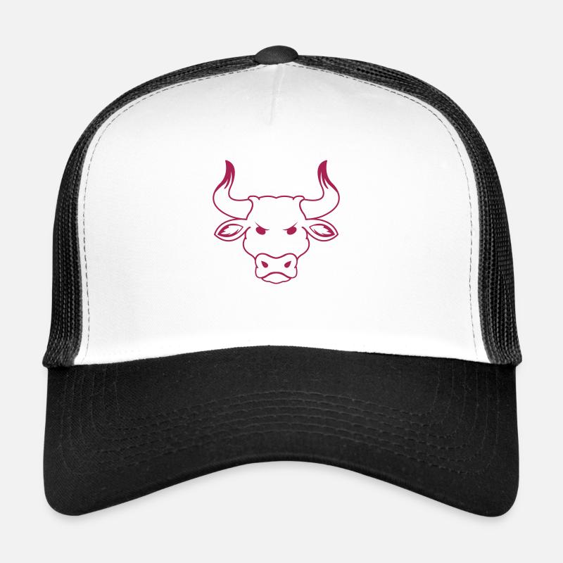 taureau - Casquette trucker  - blanc/noir
