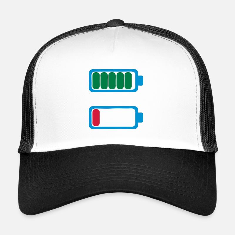 Batterieladung niedrig Batterie leer Müdigkeit Trucker Cap