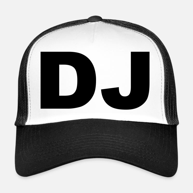DJ - Czapka truckerka - biały/czarny