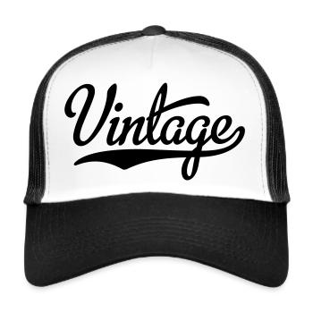 vintage - Trucker Cap - Weiß/Schwarz - Vorne