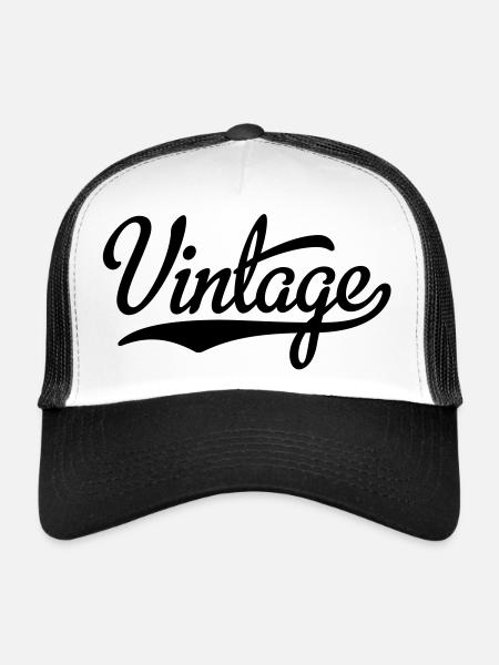 vintage - Trucker Cap - Weiß/Schwarz - Vorne