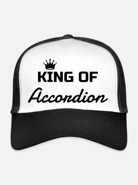 Accordéon Accordéoniste Musique Musicien Concert - Casquette trucker  - blanc/noir - Devant