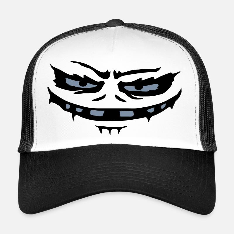 Evil Monster Face Halloween - Casquette trucker  - blanc/noir