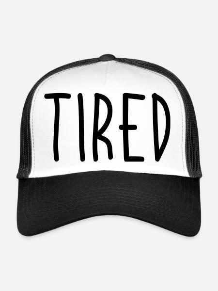 Fatigué - Casquette trucker  - blanc/noir - Devant