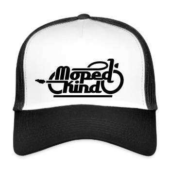 Moped Kind / Mopedkind (V1.0) - Trucker Cap - Weiß/Schwarz - Vorne