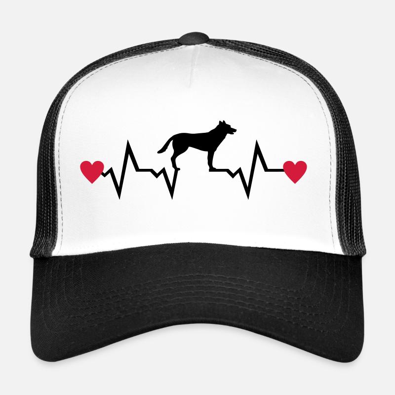 Herzschlag und Hund - Schäferhund - Trucker Cap - Weiß/Schwarz