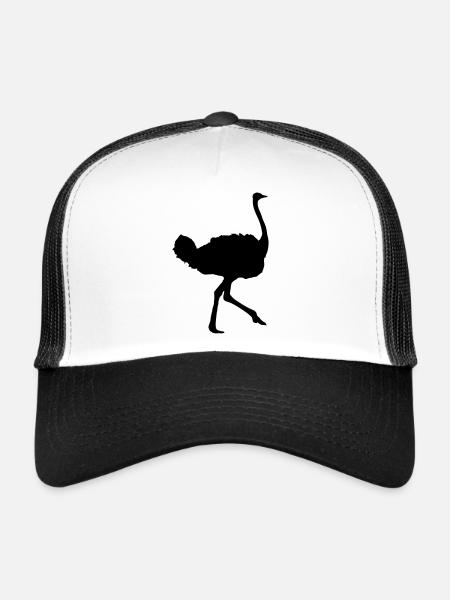 ostrich animal - Casquette trucker  - blanc/noir - Devant