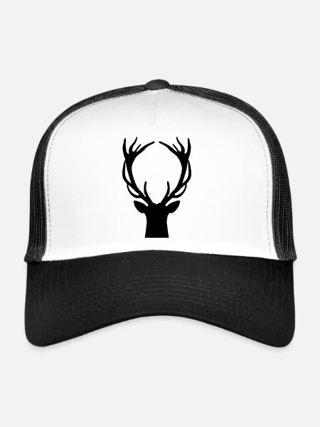 original.design - Hirsch - Trucker Cap - Weiß/Schwarz