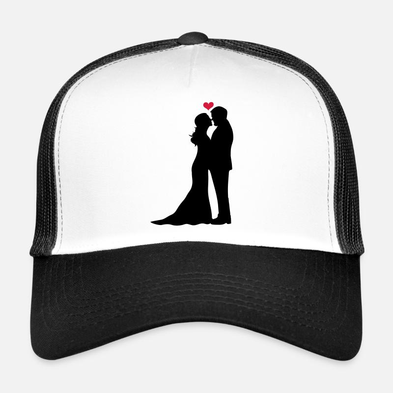 Jeunes mariés - Casquette trucker  - blanc/noir