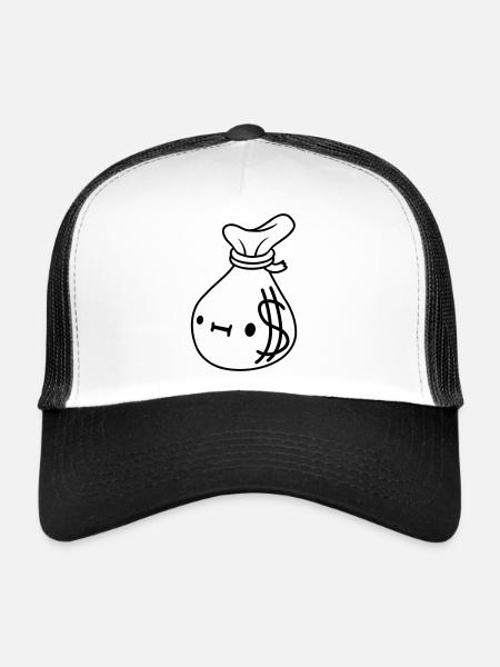 Comic Face Money Sack - Trucker Cap - white/black - Front