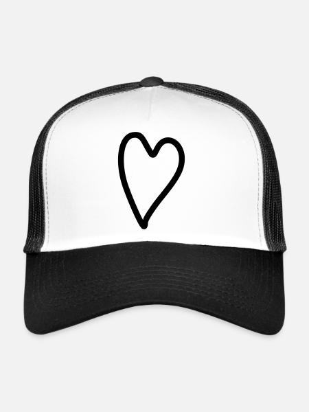 Heart Simple - Trucker Cap - white/black - Front