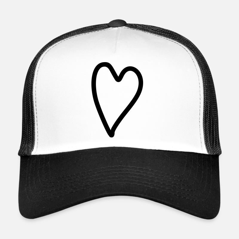 Coeur Simple - Casquette trucker  - blanc/noir