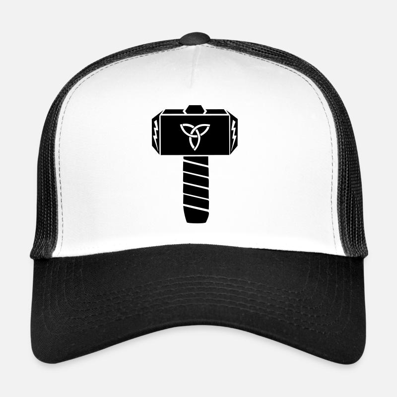 Marteau de Thor de Mjölnir Thor - Casquette trucker  - blanc/noir