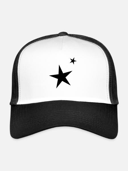 étoiles - Casquette trucker  - blanc/noir - Devant