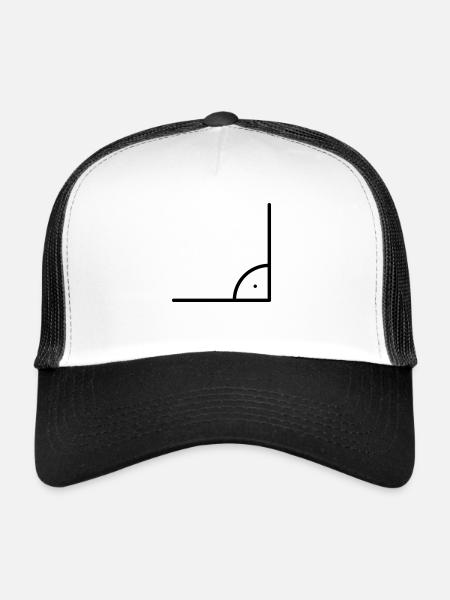 Mathematik Symbol - Rechter Winkel - Trucker Cap - Weiß/Schwarz - Vorne