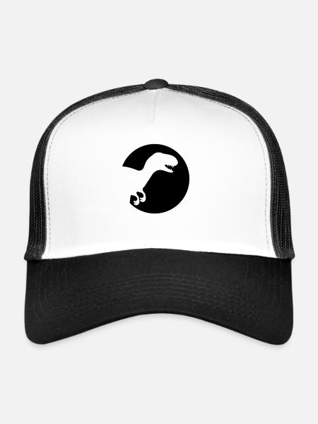 dino_rex_logo_f1 - Casquette trucker  - blanc/noir - Devant
