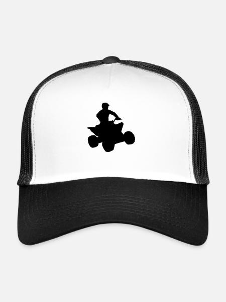quad___f1 - Casquette trucker  - blanc/noir - Devant