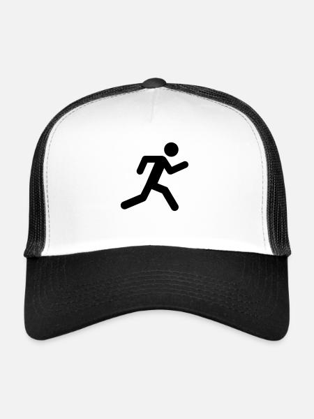 man_run__f1 - Casquette trucker  - blanc/noir - Devant