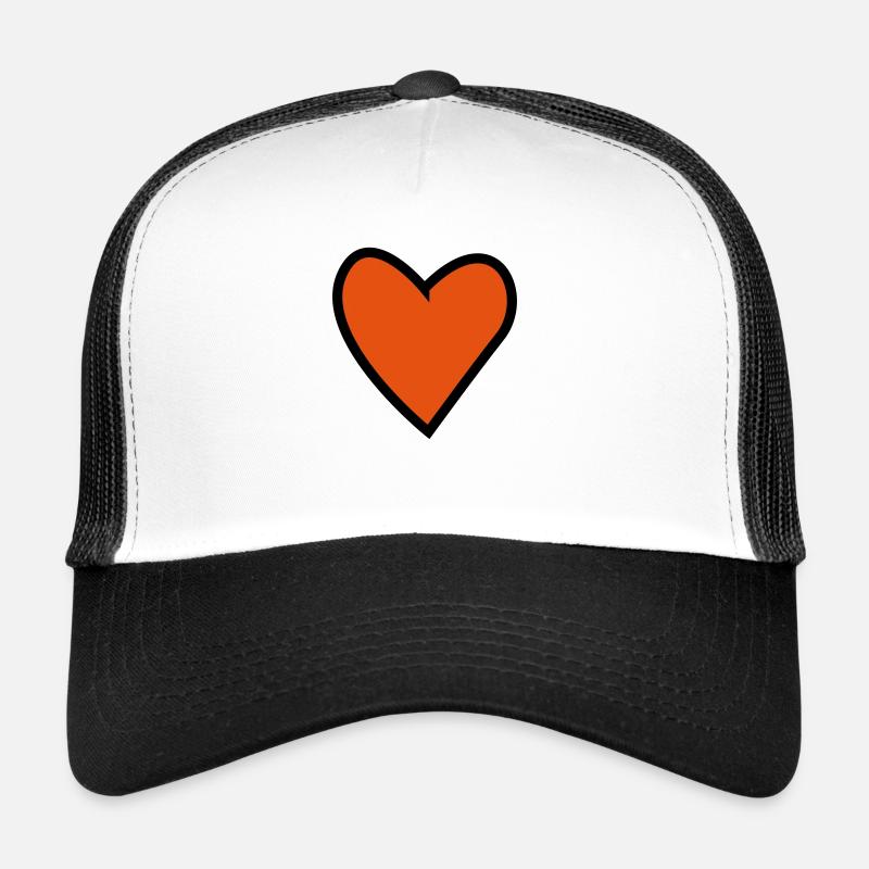Herz - Trucker Cap - Weiß/Schwarz
