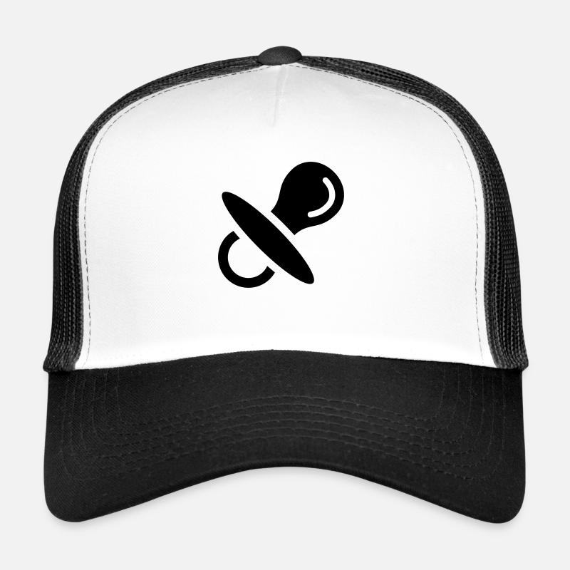 Sucettes, bébé, sucer, la poitrine, dormir à 2 - Casquette trucker  - blanc/noir