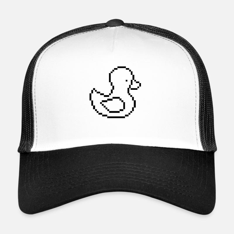 pixel ente - Trucker Cap - Weiß/Schwarz