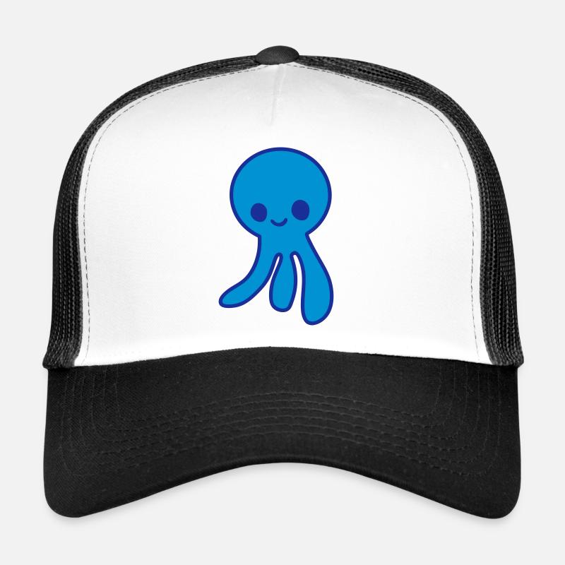 Tintenfisch - Trucker Cap - Weiß/Schwarz