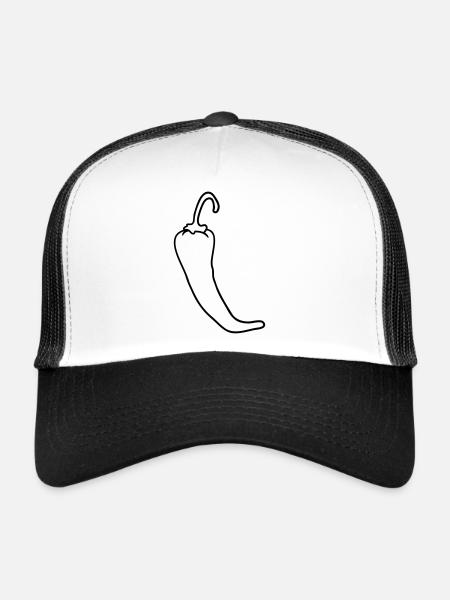 Chili chilli peppers hot hot - Trucker Cap - white/black - Front