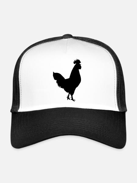 rooster silhouette design - Trucker Cap - white/black - Front