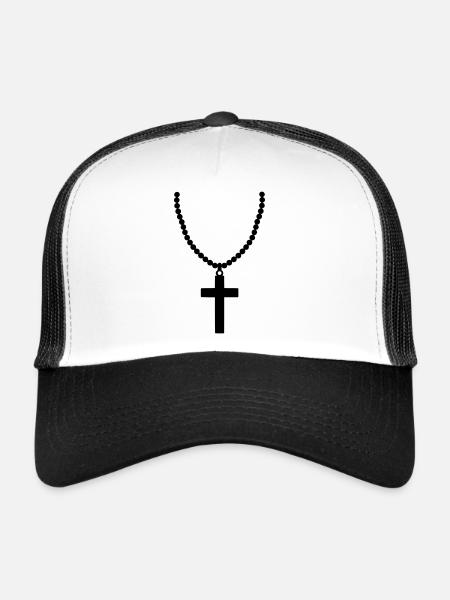Cross Chain 01 - Trucker Cap - white/black - Front