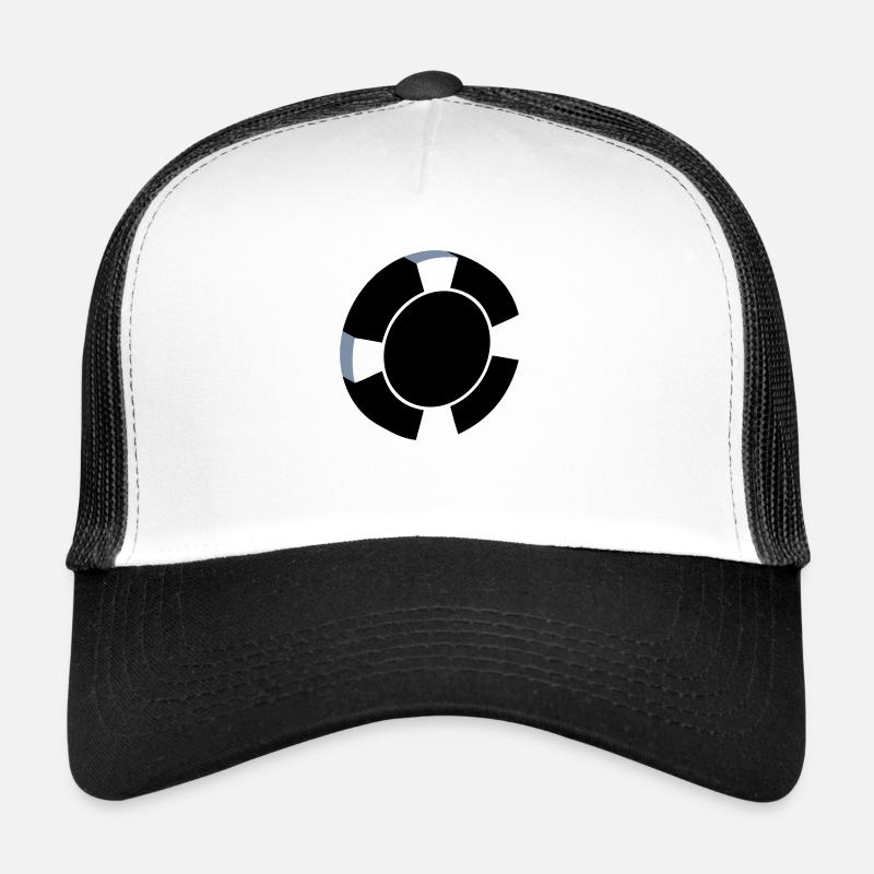 Poker Poker-Chip - Trucker Cap - Weiß/Schwarz